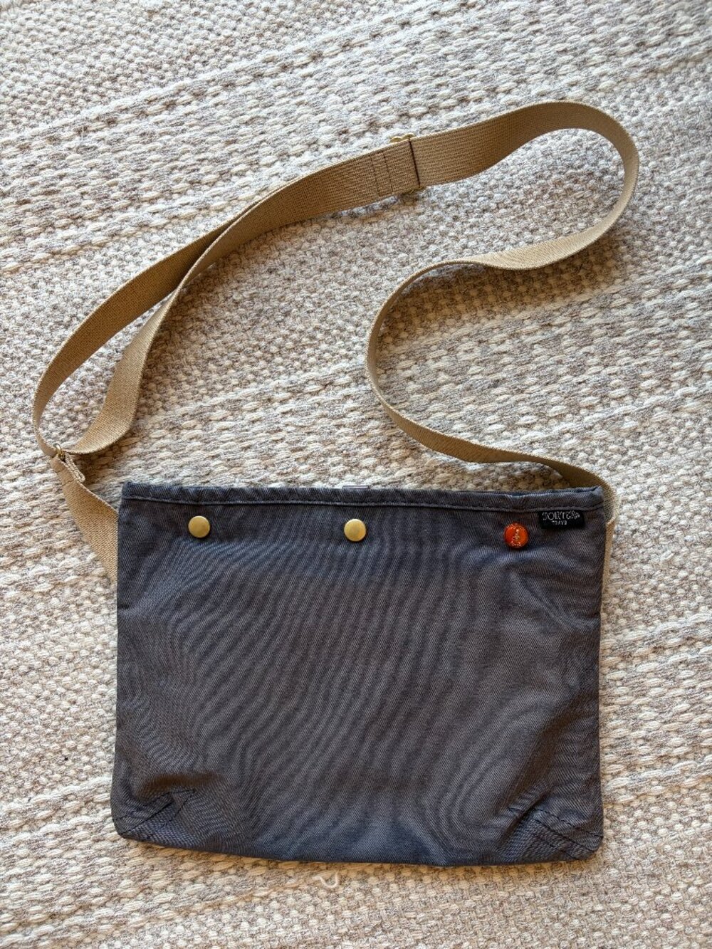 Porter Yoshida & Co. Coppi Sacoche - Navy w/ Camel Strap